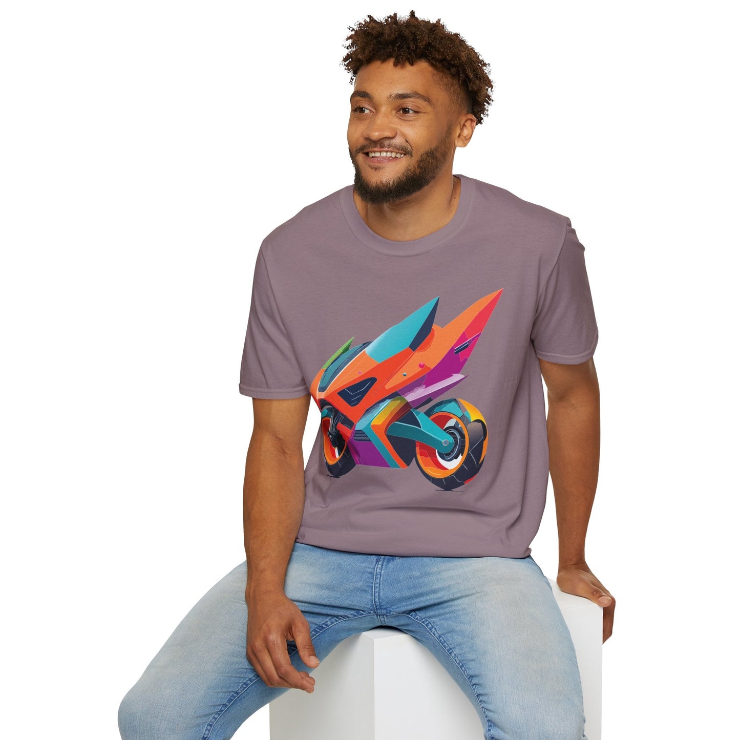 Bike Graphic Unisex Cotton Motorcycle Art Design Tee 3