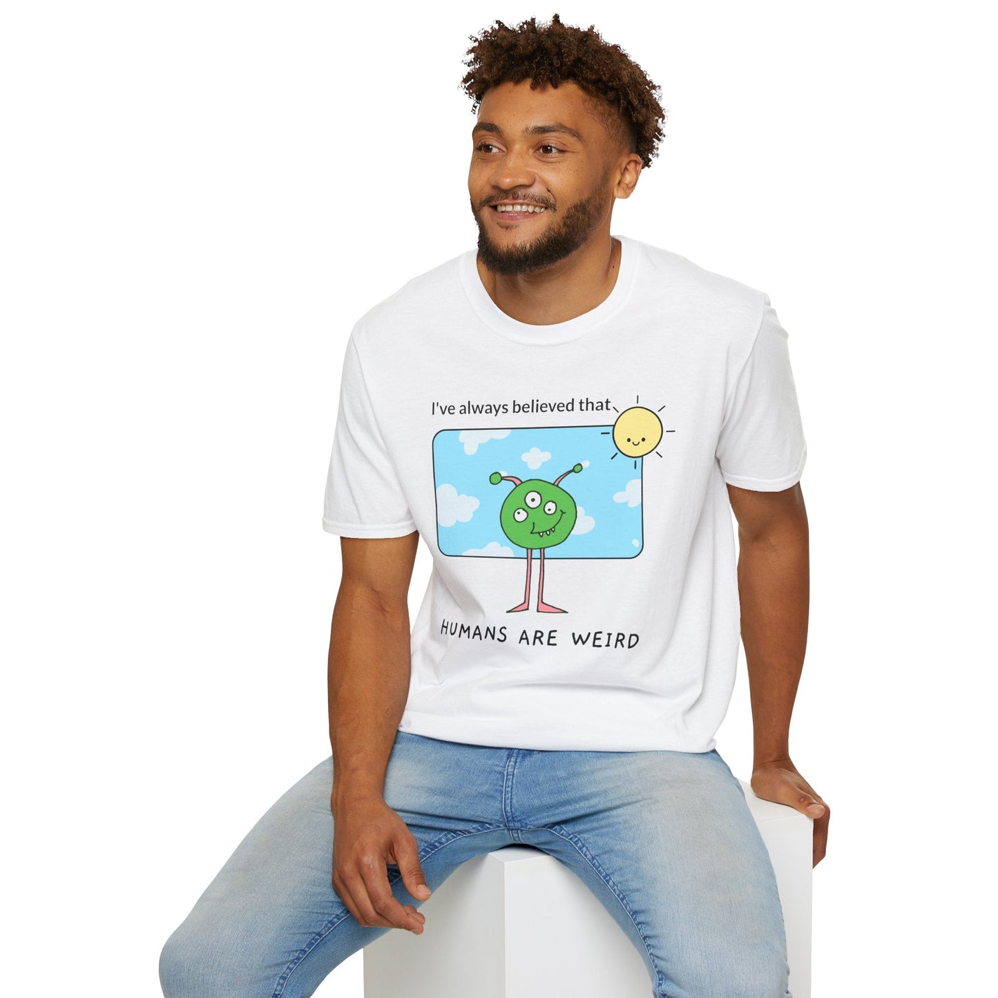 Alien Cartoon Humans Are Weird TShirt