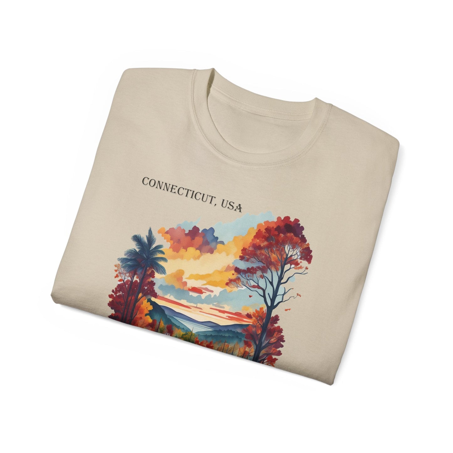 Connecticut Graphic Unisex Cotton T‑Shirt 1