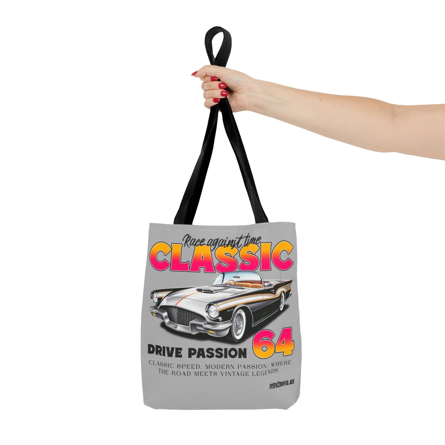 Retro2Nova Canvas Tote Bag Classic Vintage Car Durable Stylish Everyday Use Perfect For Work Travel