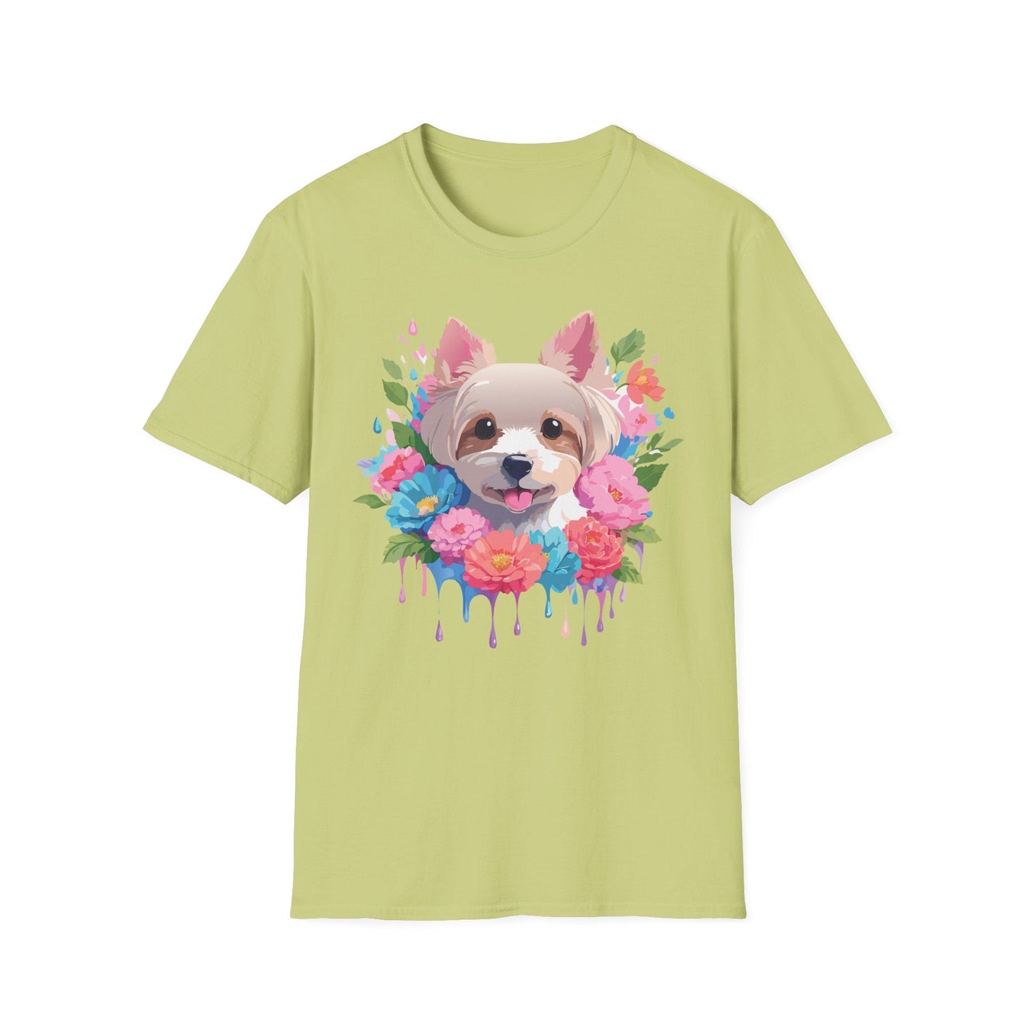 Unisex Gildan Softstyle Animal Print Dog Shirt Tee 100 Percent Cotton