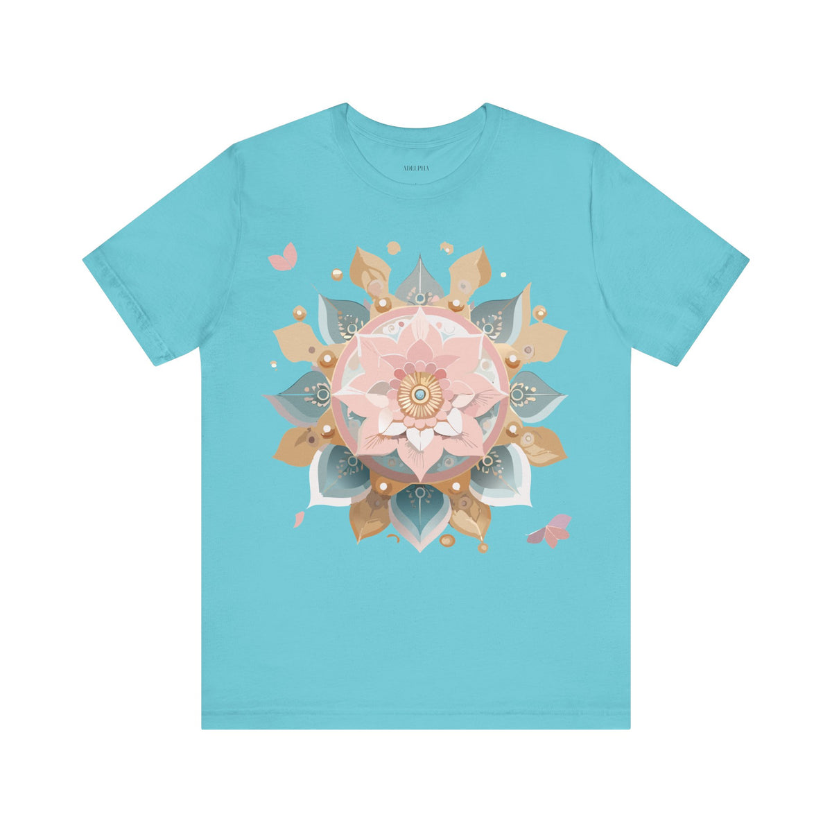 Mandala Graphic Unisex Cotton Bella+Canvas Tee with Floral Art Design d25