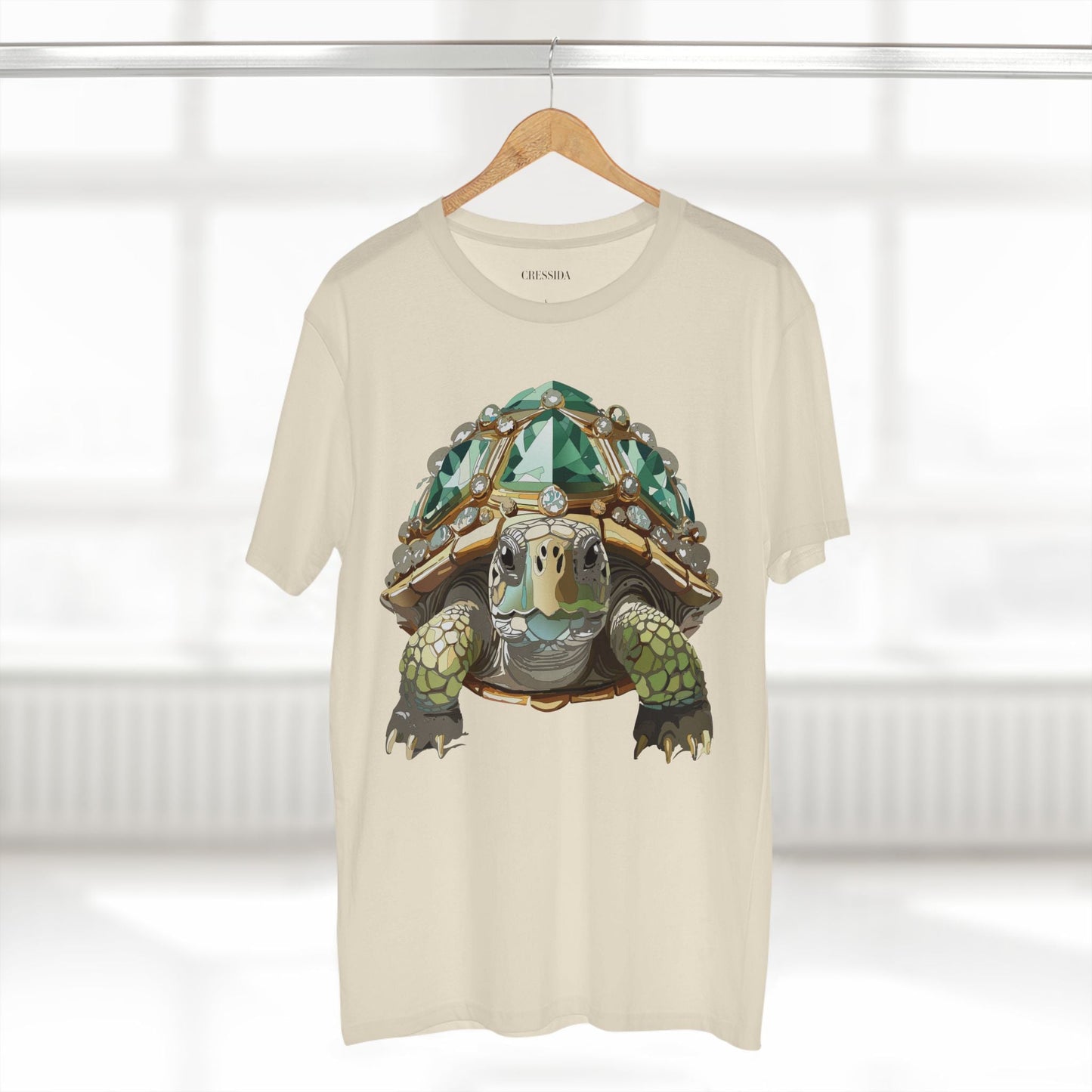 Turtle Graphic Unisex 100 Cotton Tee With Unique Animal Golden Medallion Art Design 30