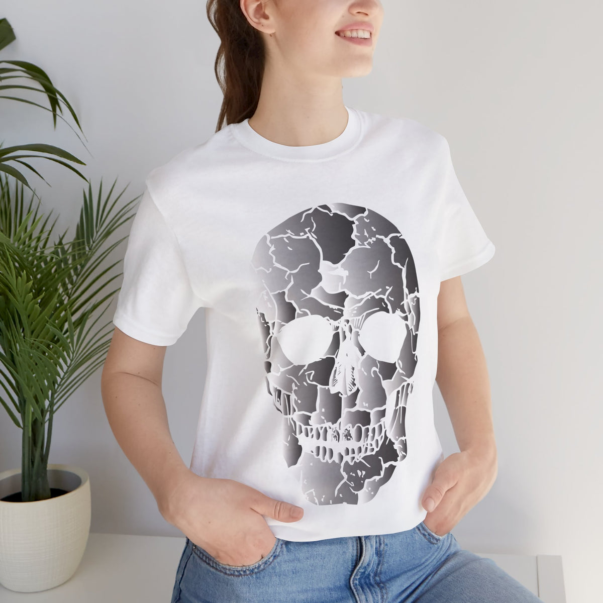 Camiseta unisex de algodón con calavera