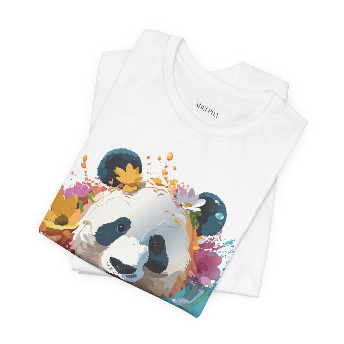Panda Graphic Unisex Cotton Bella+Canvas Tee with Art Animal Design e139