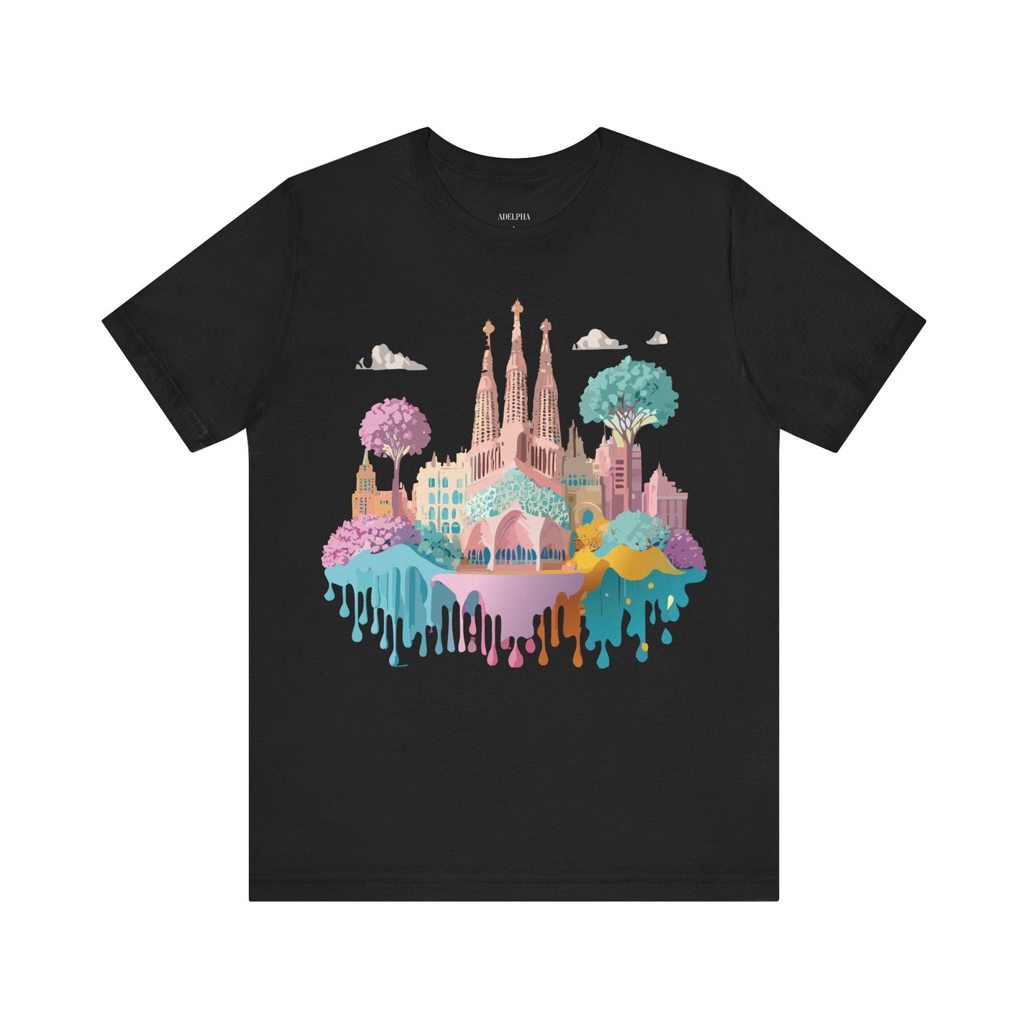 Barcelona Tourist Shirt Unisex Graphic Tee Featuring Original Vintage Art Adelpha