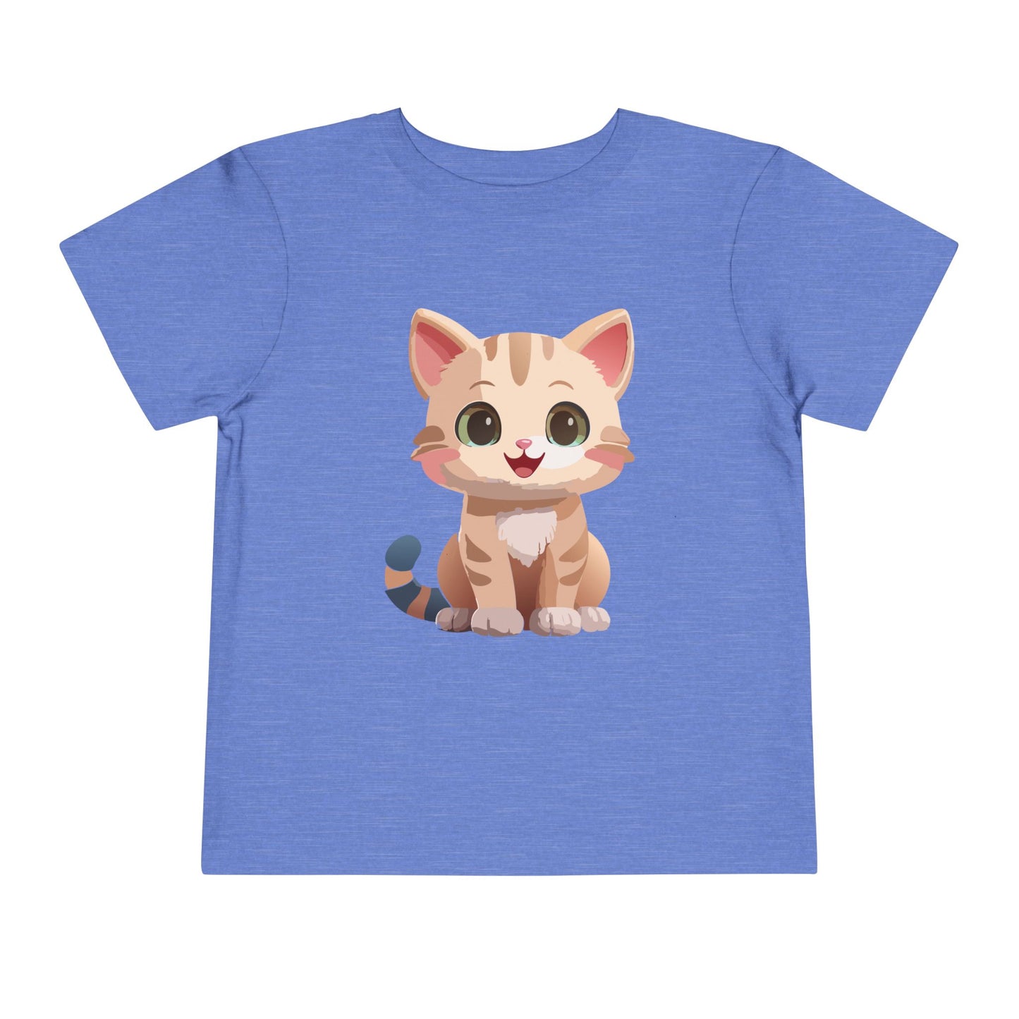 Bonita camiseta de manga corta para niños pequeños con gato: adorable camiseta con gráfico de gatito para niños (2 a 5 años)