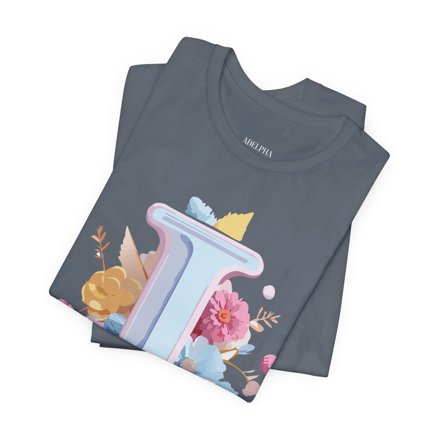 Letter I Shirt Unisex Graphic Tee Vintage Inspired Adelpha Art Design Short Sleeve
