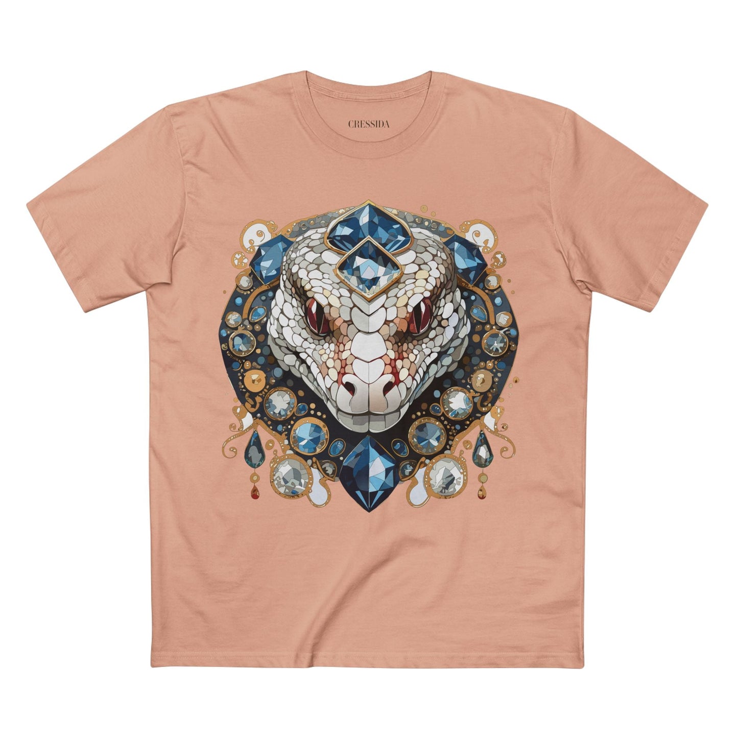 Snake Graphic Unisex 100 Cotton Tee With Unique Animal Golden Medallion Art Design 41
