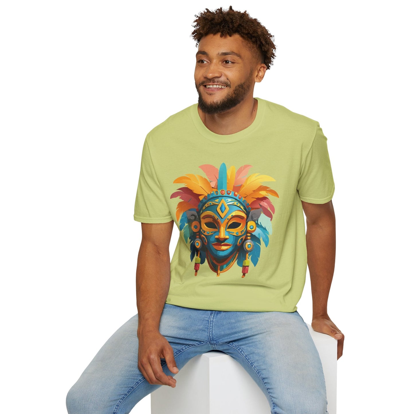 Mask Tee Shirt Unisex Graphic Design Short Sleeve Tee Gildan Softstyle 64000 Ring Spun Cotton