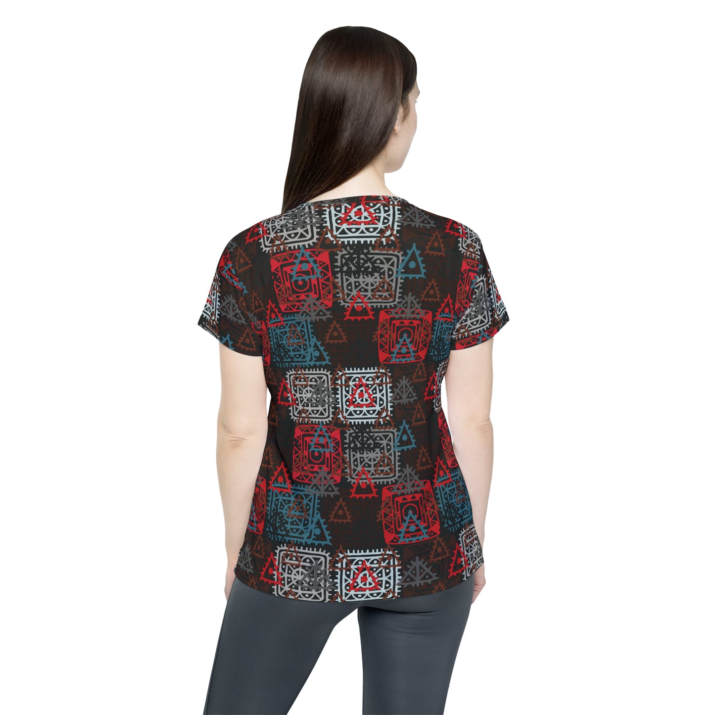 Camiseta de poliéster con estampados abstractos