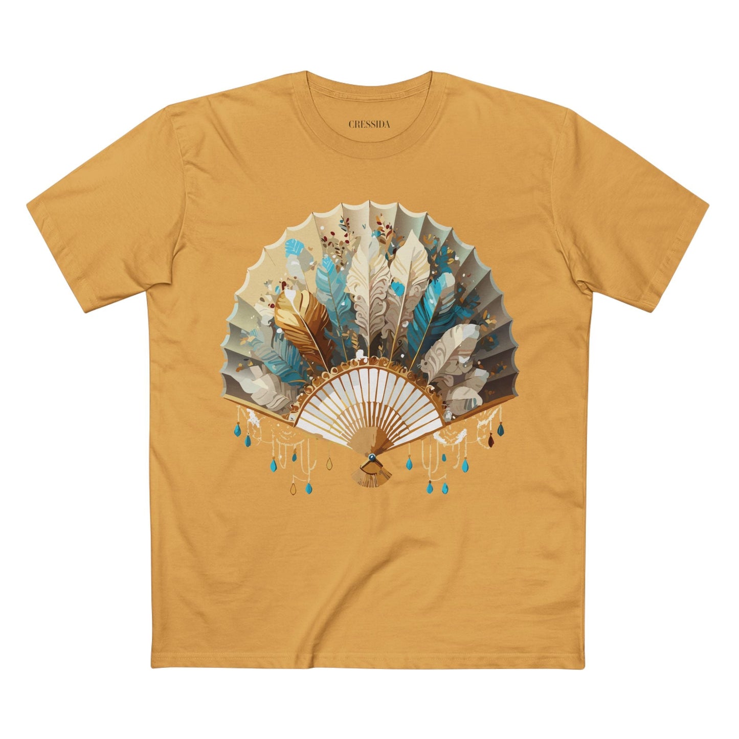 Antique Fan Graphic Design T-Shirt Unisex 100 Cotton Floral Carnival Artwork Tee 9