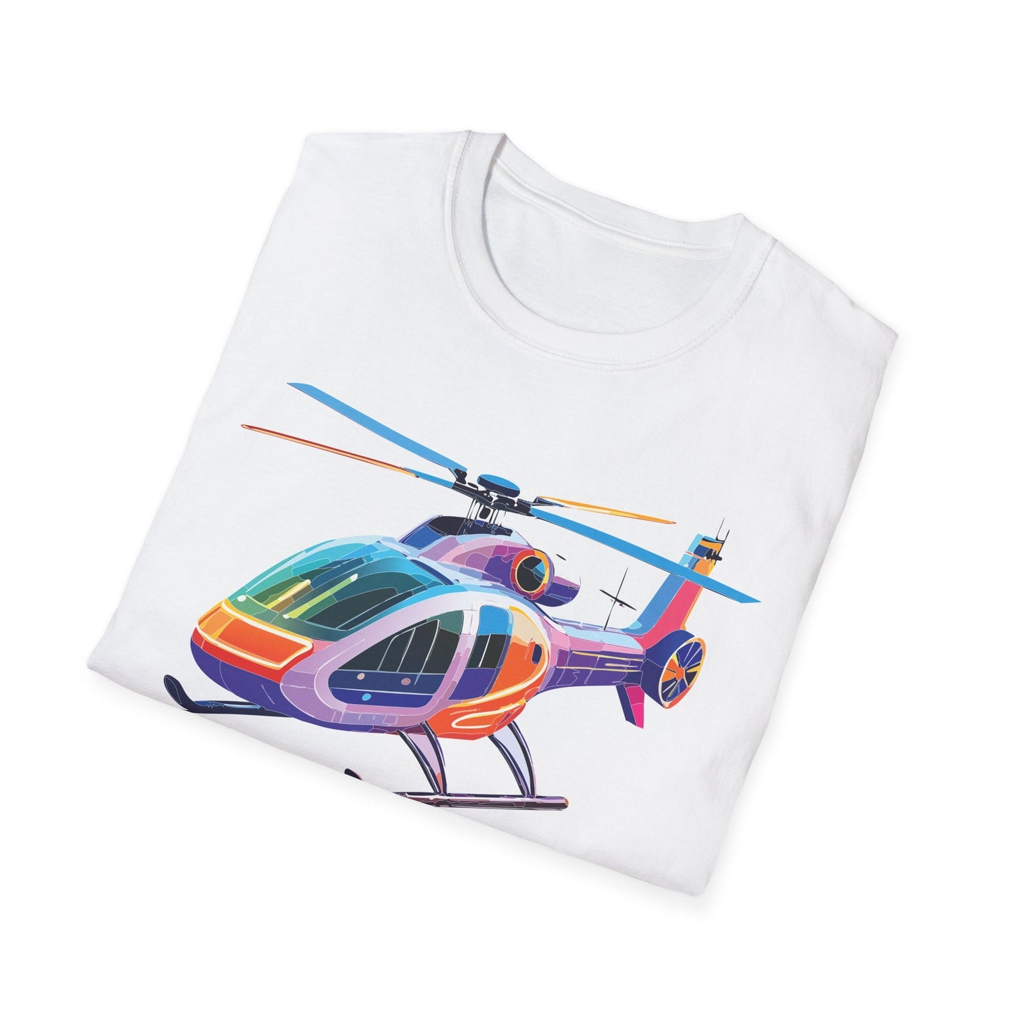 Chopper Helicopter Graphic Unisex Cotton Softstyle Short Sleeve Tee 7
