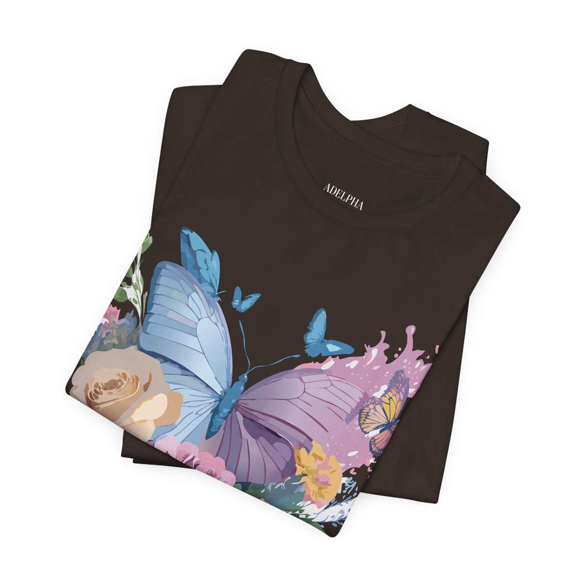 Butterfly Graphic Unisex Cotton Bella+Canvas Tee with Art Design n74