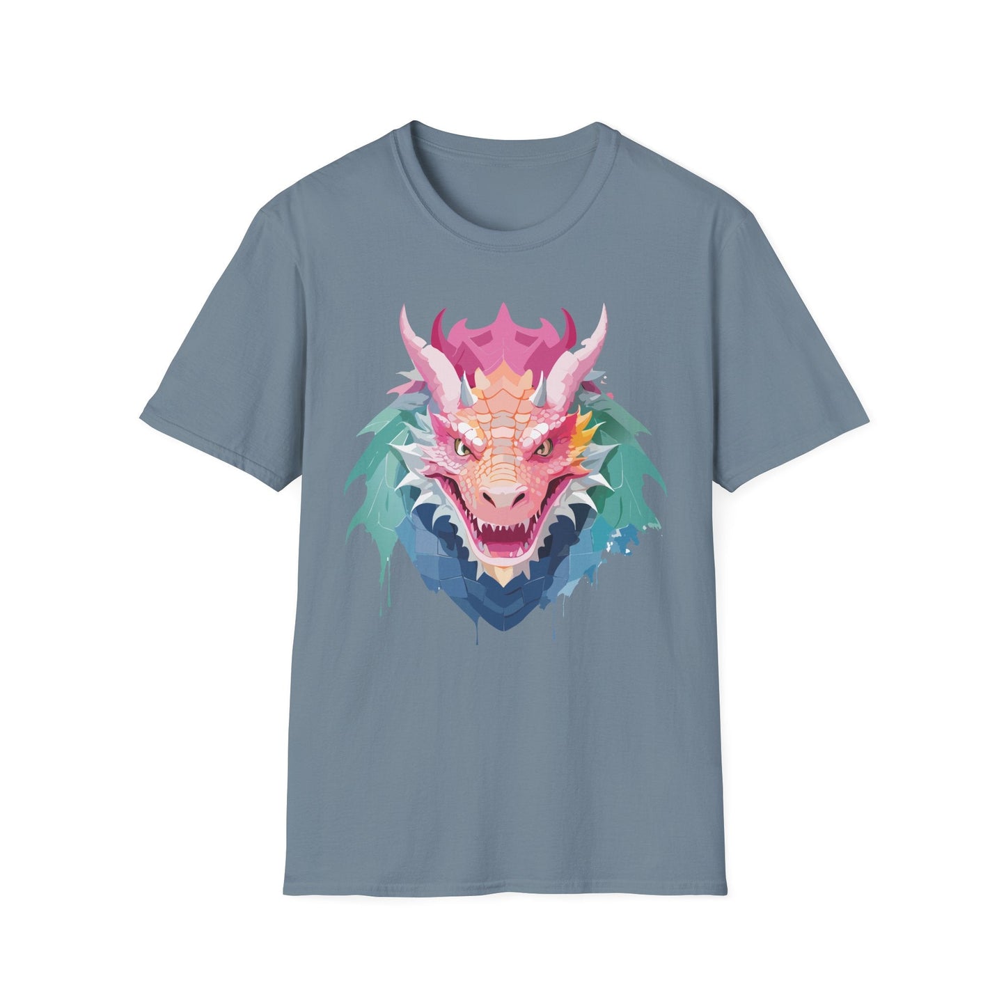 Dragon T Shirt Unisex Softstyle Cotton Tee With Animal Art Design Graphic Print Artwork