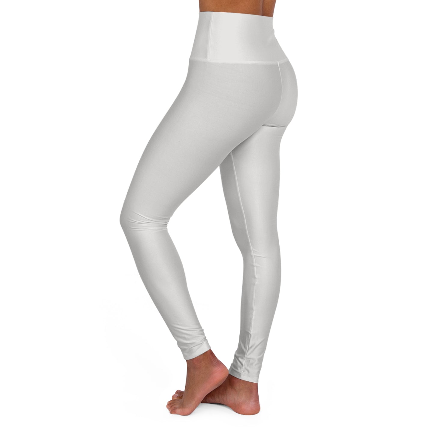 Alabaster White Color High-Waist Yoga Leggings Women's Seamless Poly-Span Stretchy Pants XS-2XL