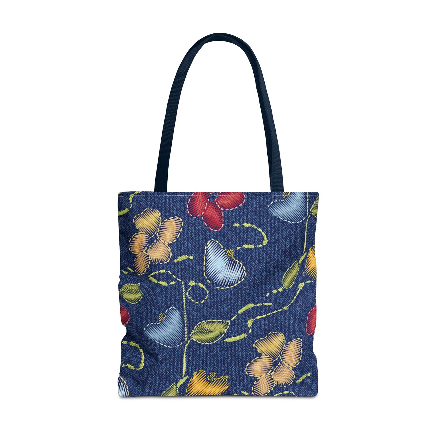 Denim Fabric Imitation Print Unisex Canvas Bag Poly Spun 3 Sizes Tote Bag 128
