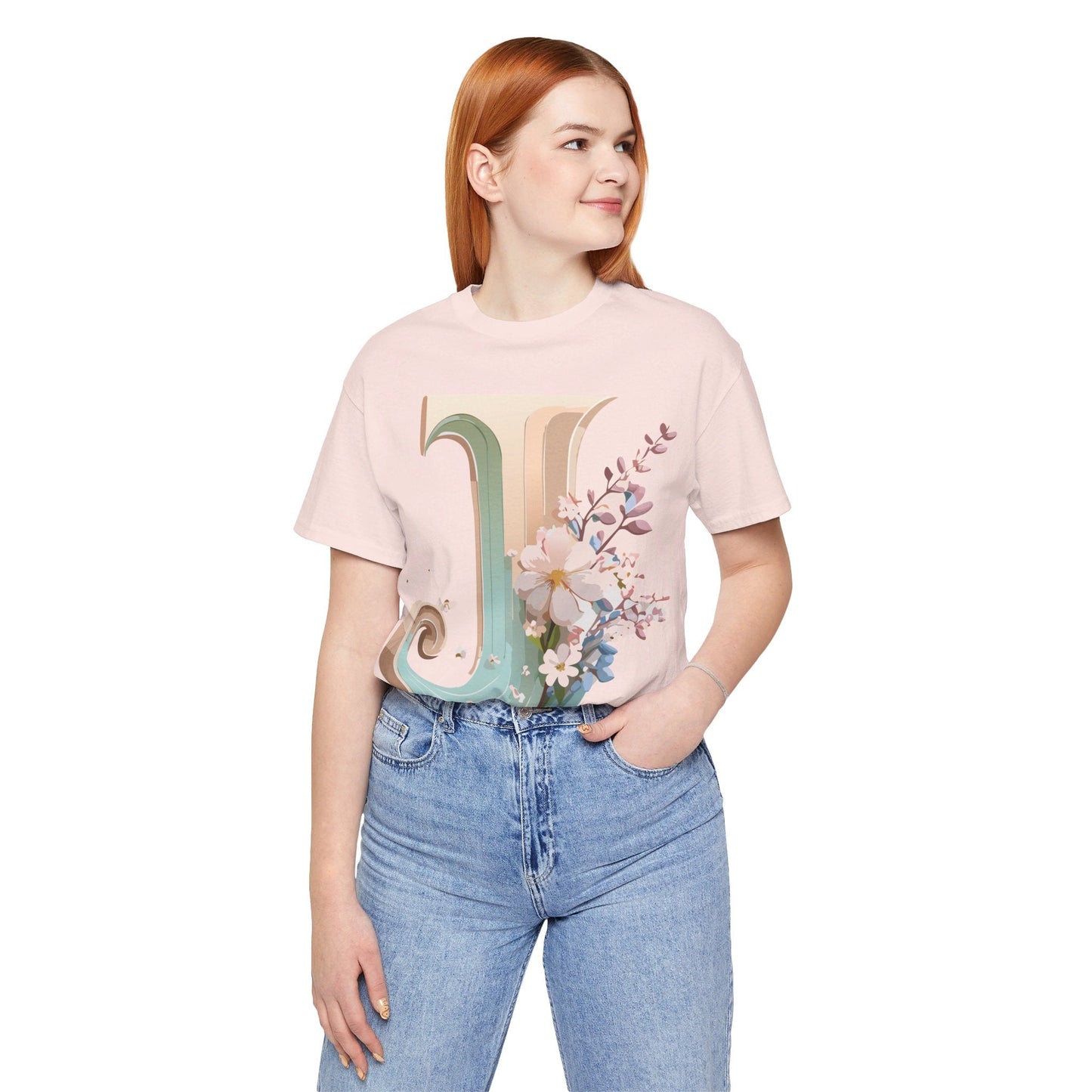 Adelpha Letter J Graphic Tee Unisex Jersey Short Sleeve Vintage Inspired Art Design Shirt