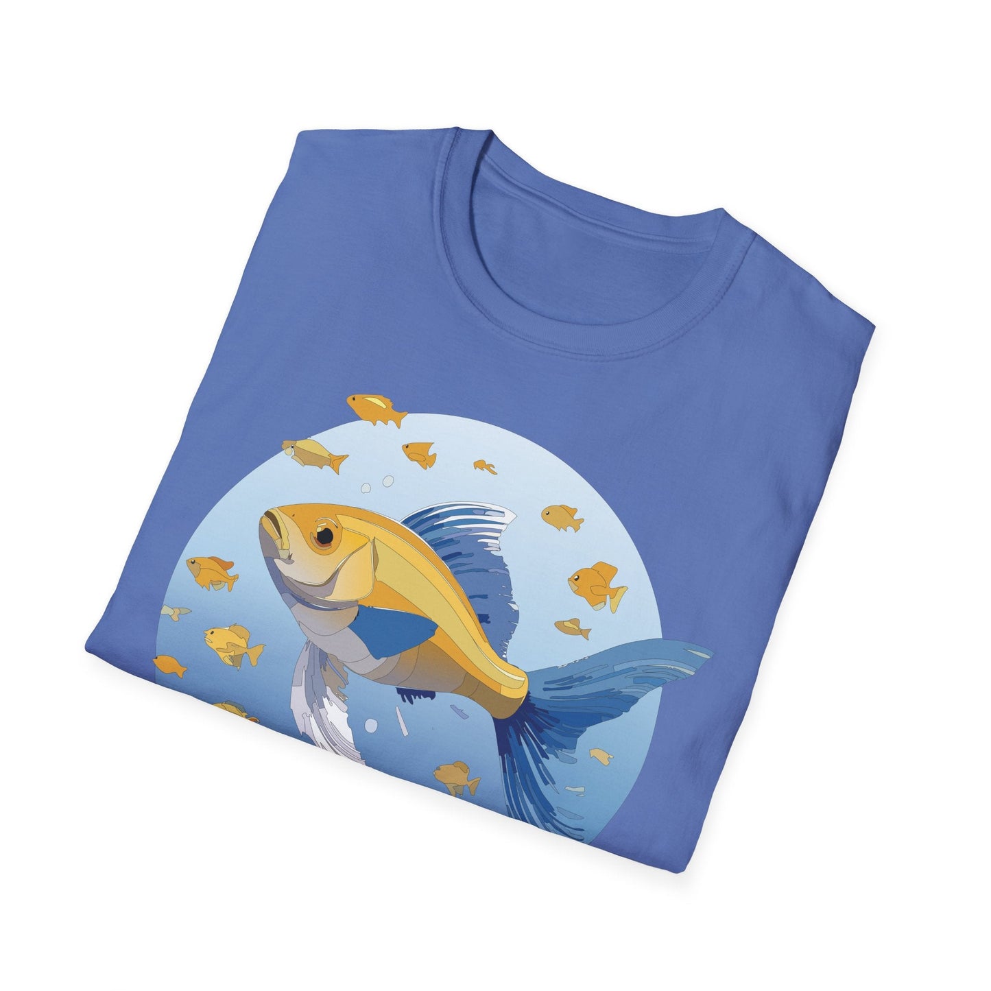 Fish Art Graphic Tee Shirt For Men And Women Unisex Cotton Softstyle Tee With Fish Artwork Design