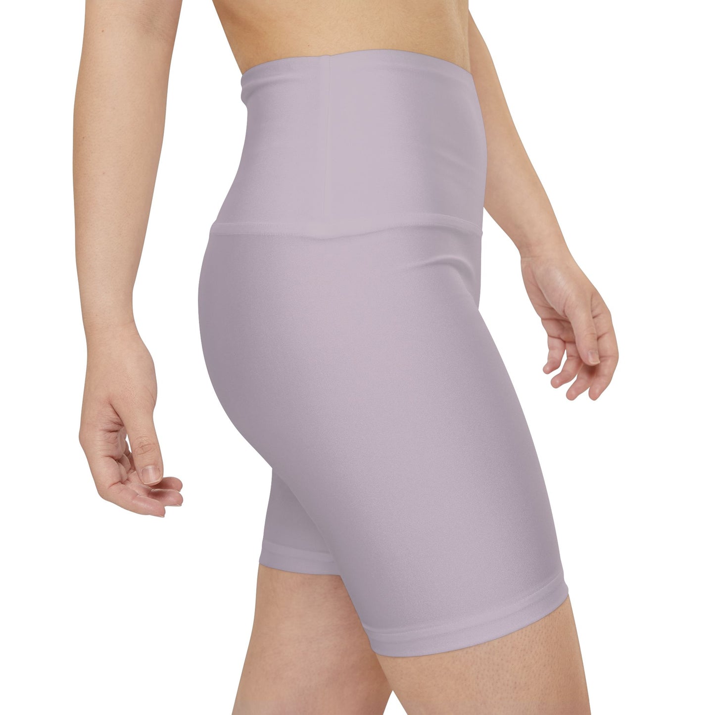 Pale Purple Women's Workout Shorts — Solid High-Waist Biker Shorts for Exercise & Everyday Wear