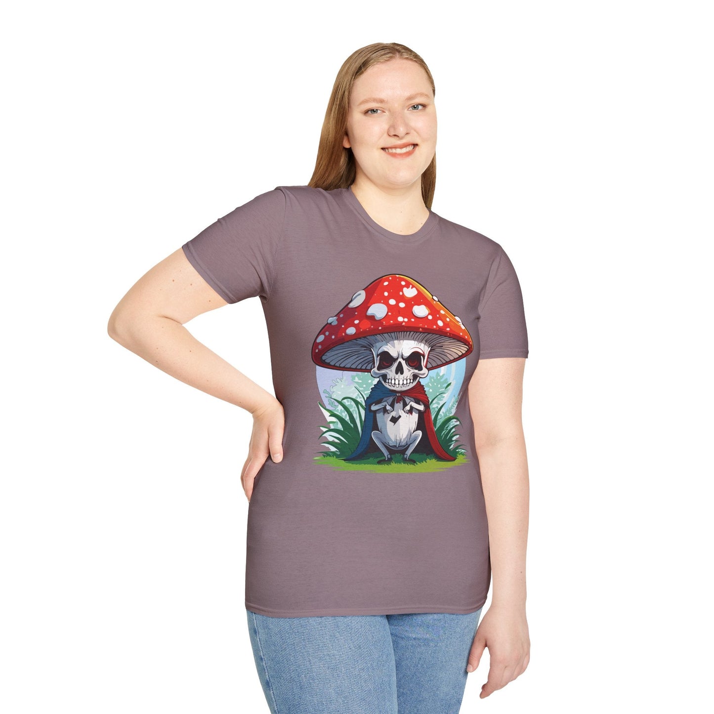 Funny Mashroom Graphic Unisex Softstyle Cotton With Cartoon Illustration Design 15