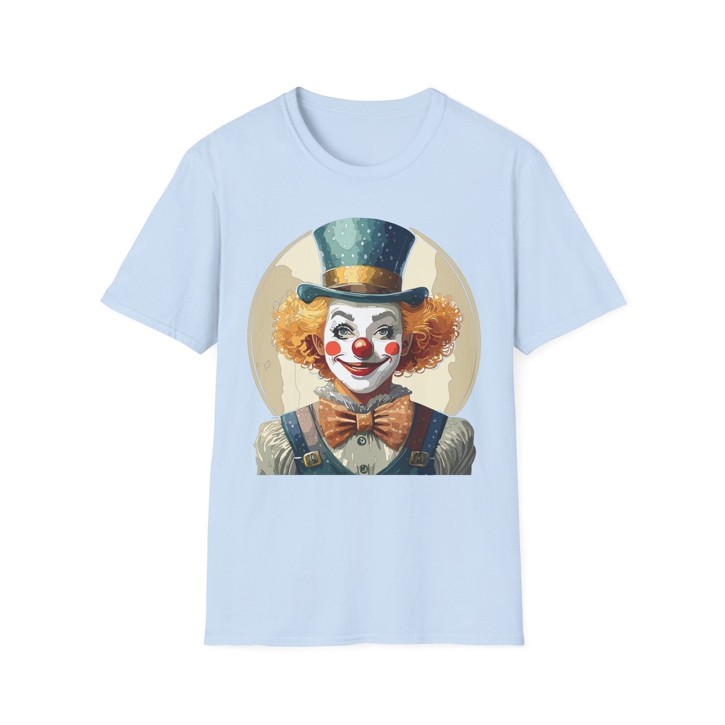 Clown Shirt Unisex T Shirt With Clown Circus Theme Funny Man Shirt Gildan Softstyle 64000