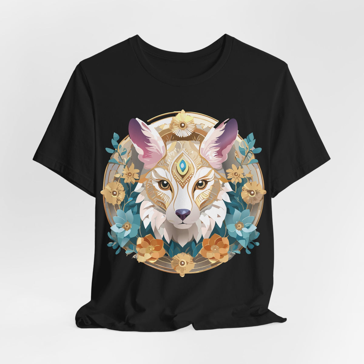 Medallion Graphic Unisex Cotton Bella+Canvas Tee with Art Design d72