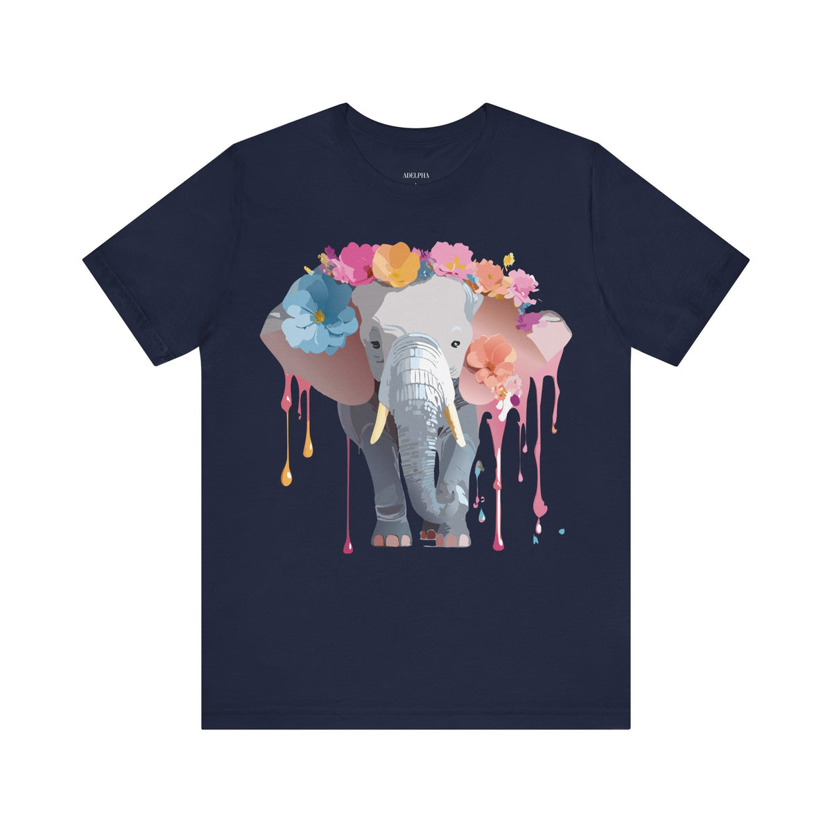Elephant Graphic Unisex Cotton Bella+Canvas Tee with Art Animal Design e130