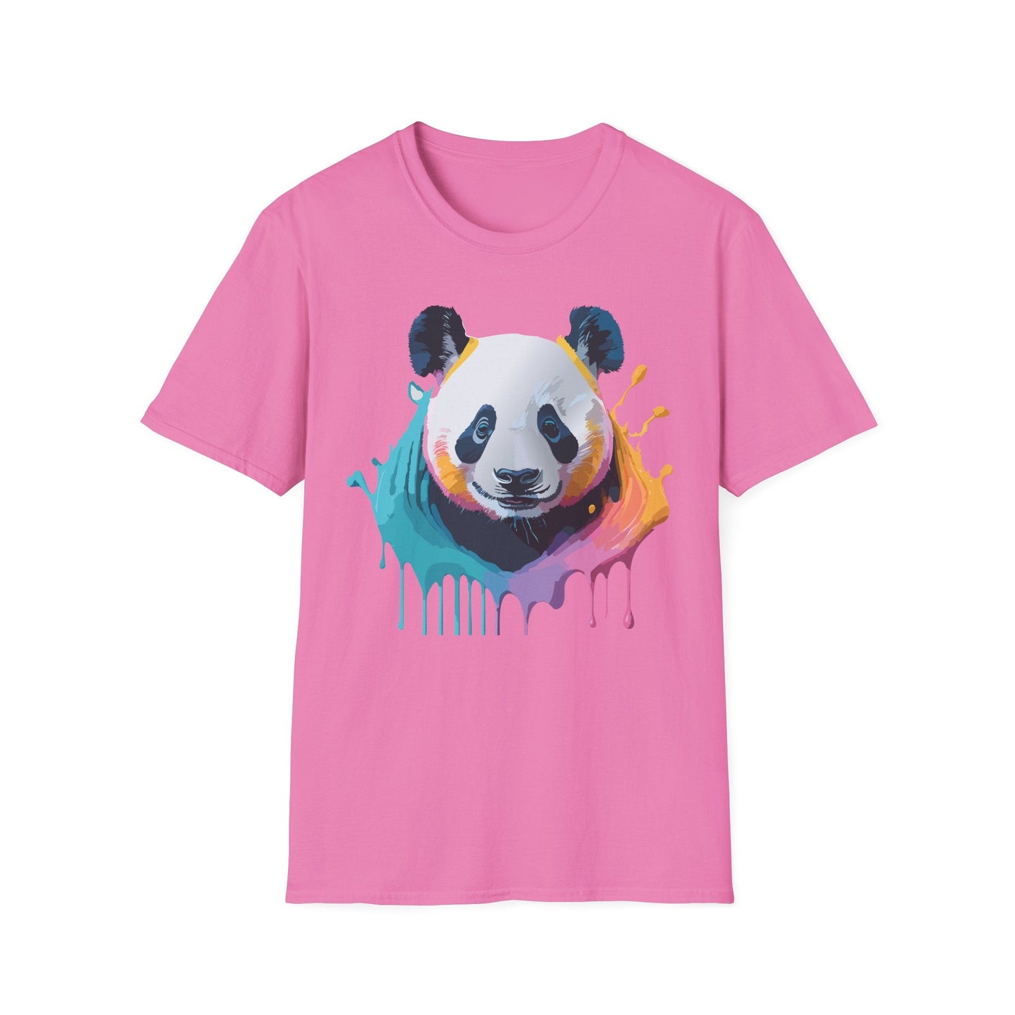 Unisex Panda Shirt T Shirt With Panda Animal Print Tee Softstyle Gildan 64000 100 Percent Ring Spun Cotton