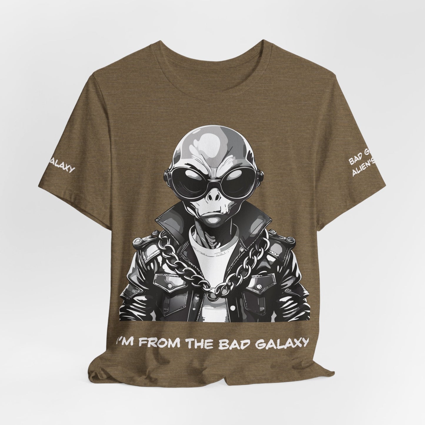 Tee Shirt With Alien From Bad Galaxy 100 Percent Cotton Made To Order Eco Friendly Inks Tee