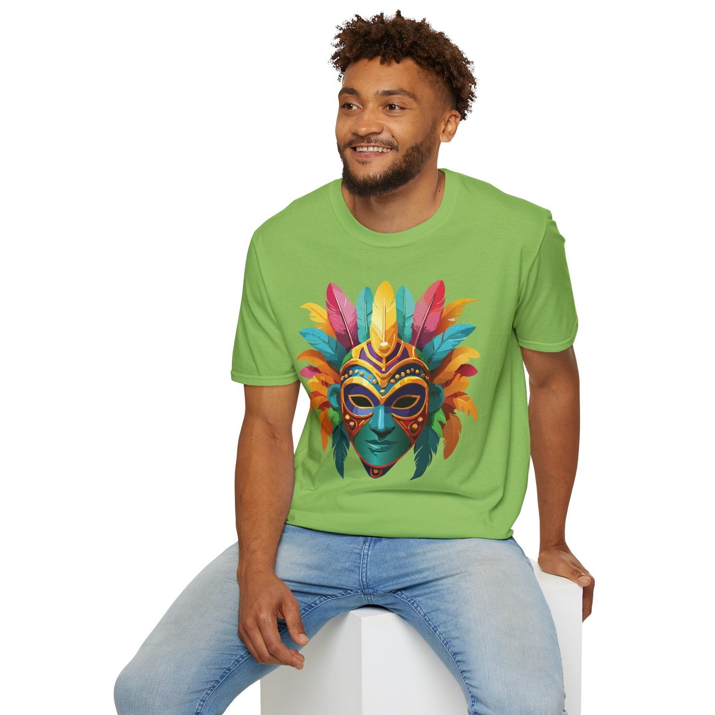 Mask Tee Shirt Unisex Masquerade Design Gildan Softstyle 64000 100 Percent Ring Spun Cotton Tee