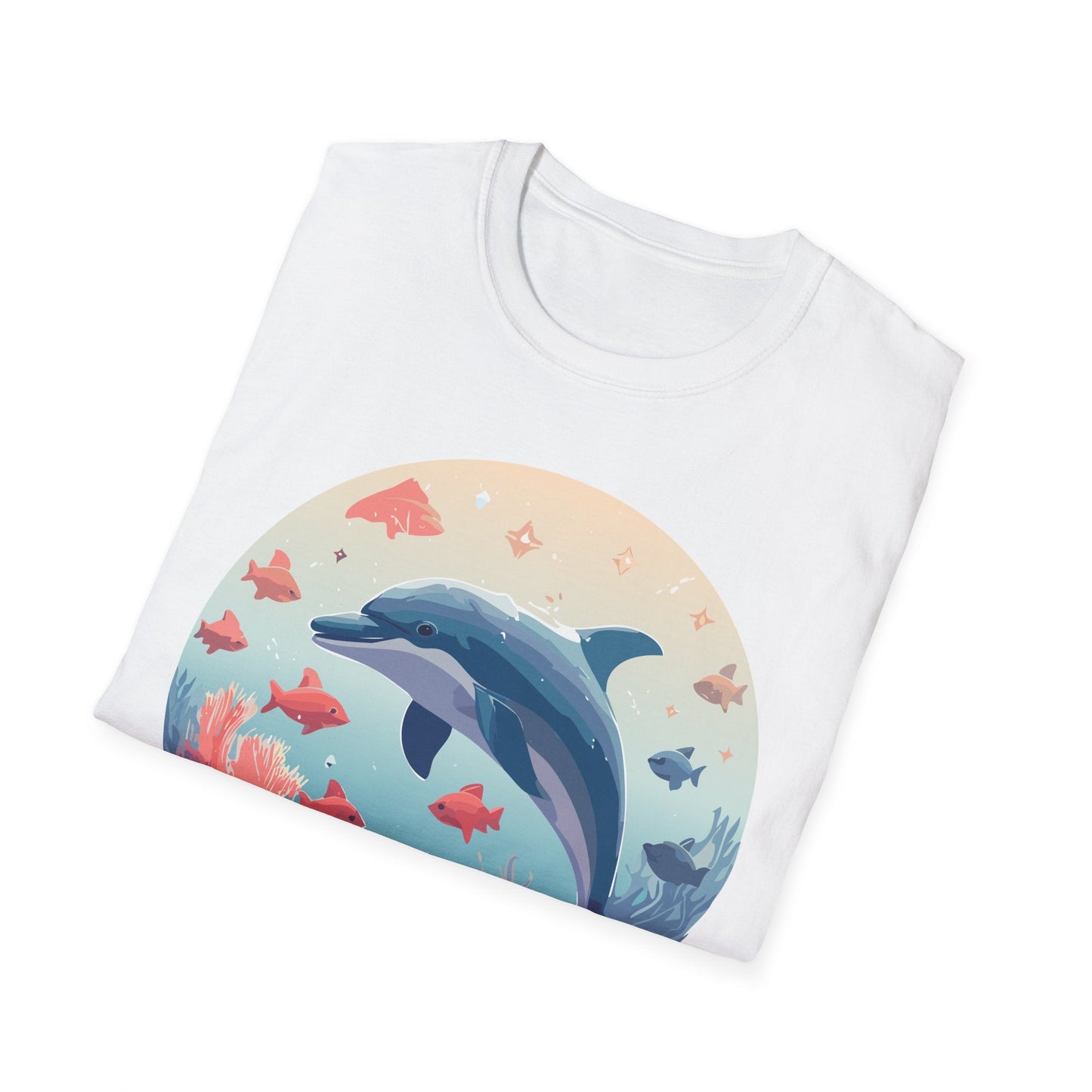 Dolphin Shirt Unisex Softstyle Tee 64000 Gildan 100 Percent Ring Spun Cotton For Everyday Comfort