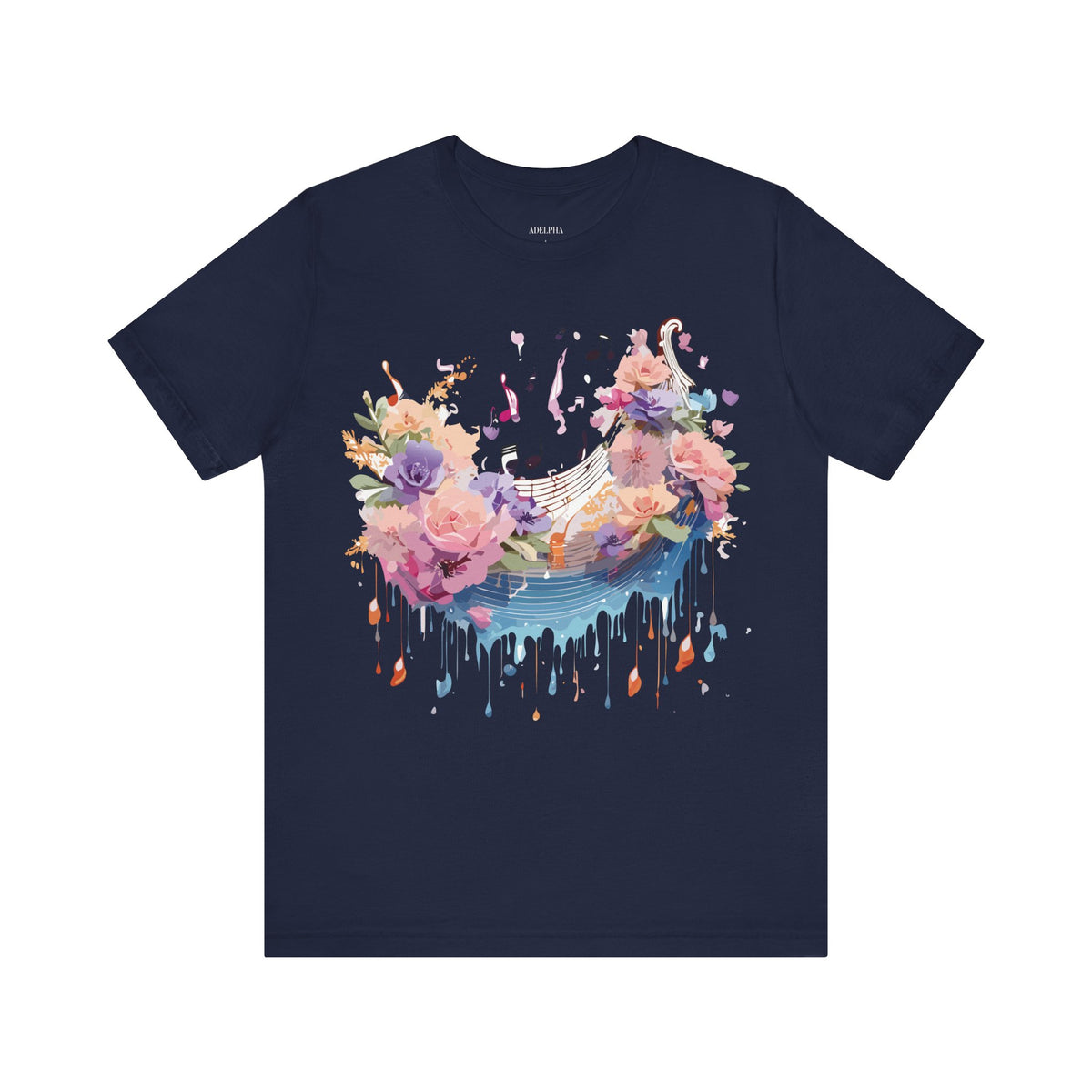 Music Graphic Unisex Cotton Bella+Canvas Tee with Art Design m84