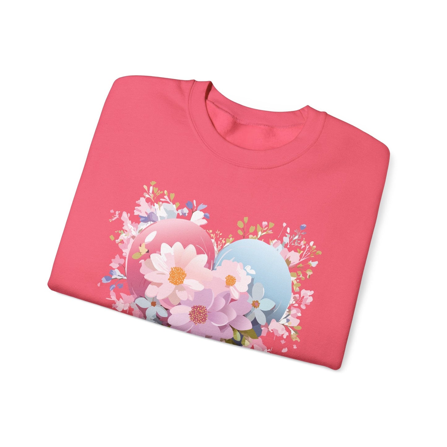 Floral Heart Unisex Crewneck Sweatshirt Gildan 18000 Heavy Blend 50 Cotton 50 Polyester