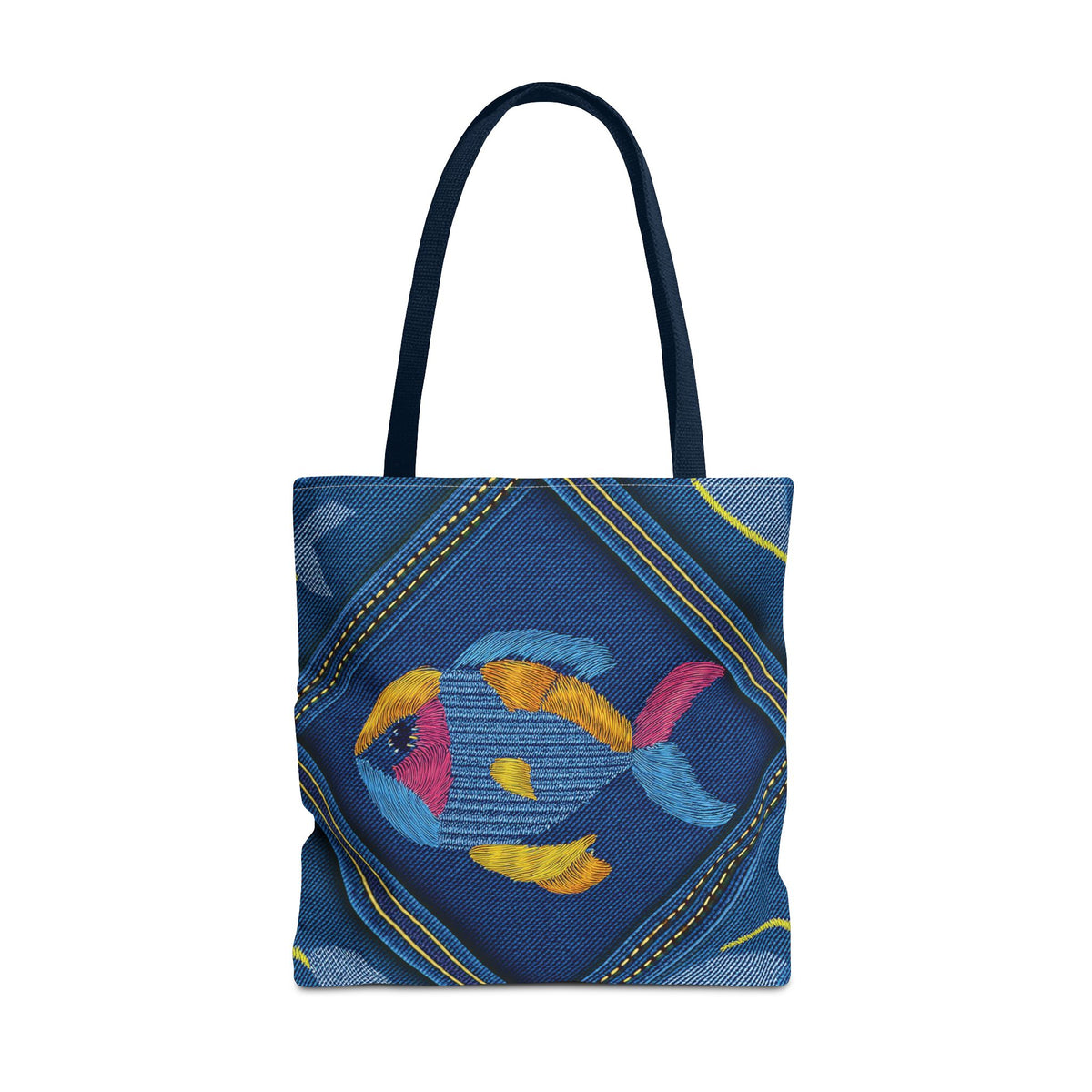 Denim Fabric Imitation Print Unisex Canvas Bag Poly Spun 3 Sizes Tote Bag 193-6