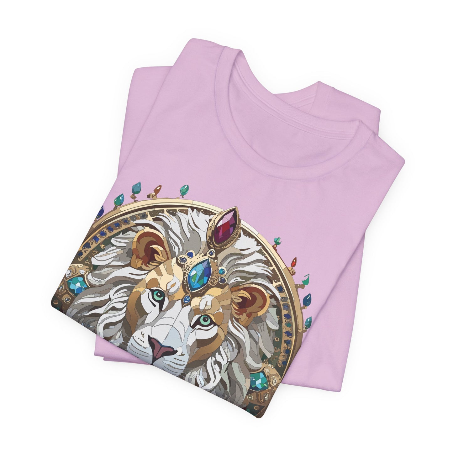 Unisex Lion Graphic Tee, Animal Shirt, Tee Shirt with Lion, Medallion T-Shirt, Animal Medallion Tees