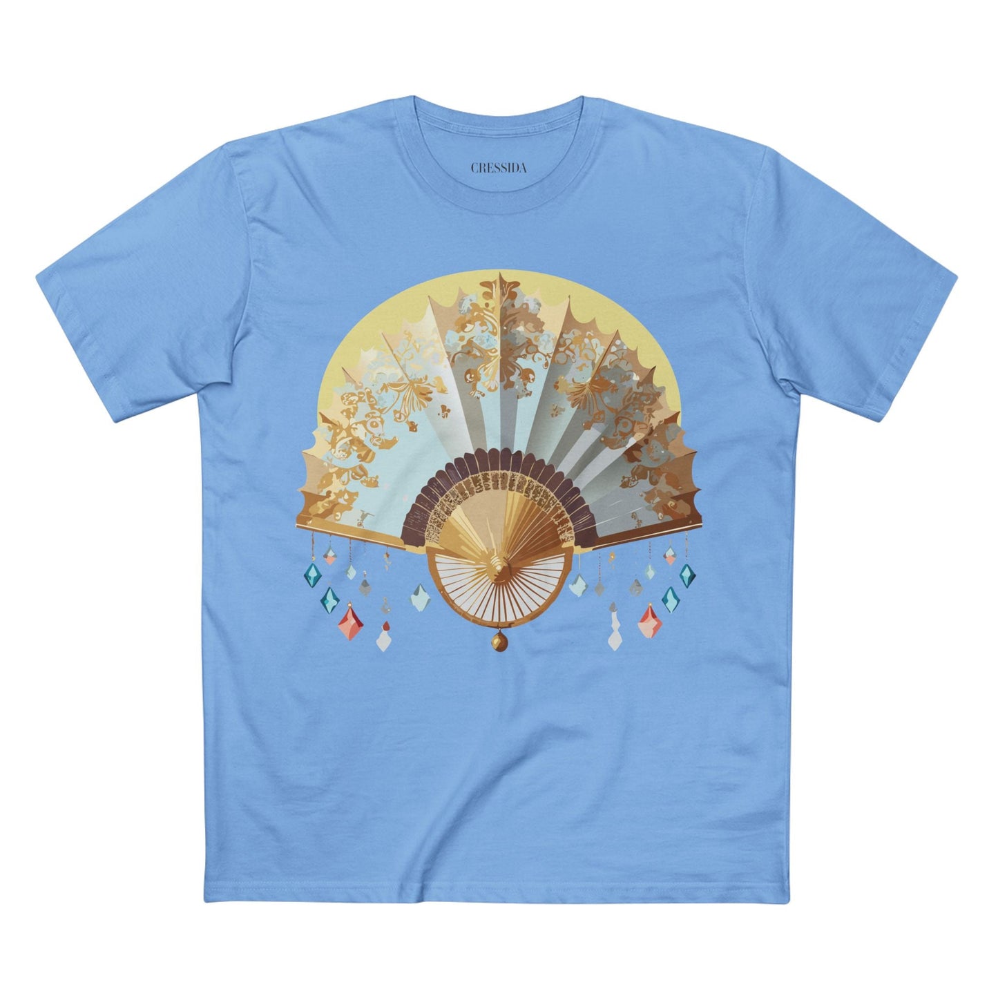 Antique Fan Graphic Design T-Shirt Unisex 100 Cotton Floral Carnival Artwork Tee 25