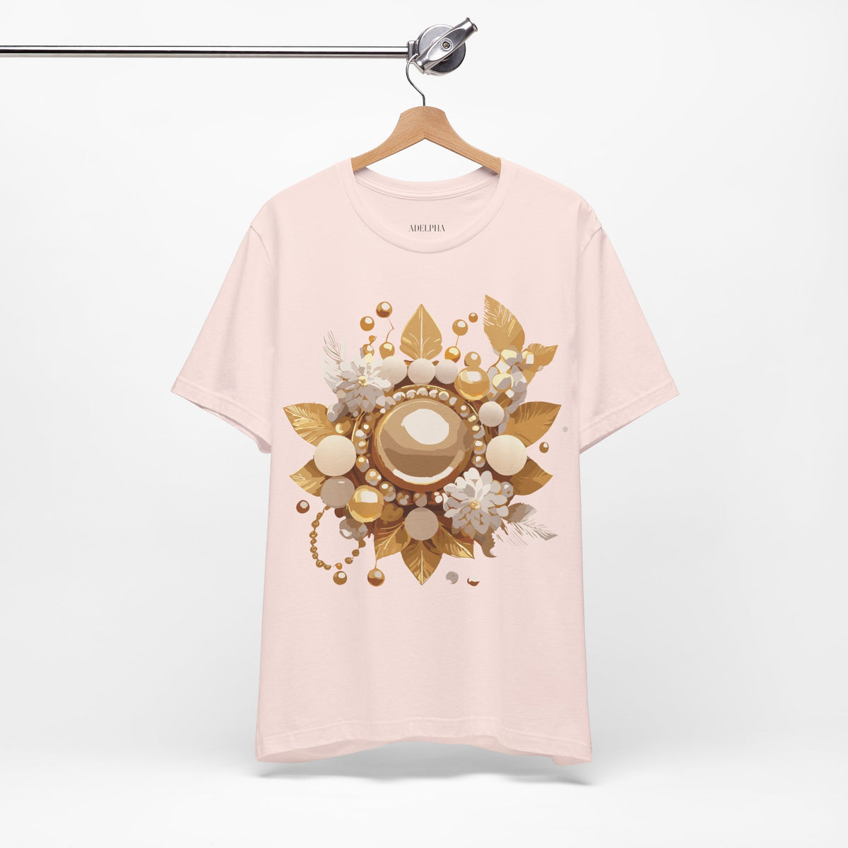 Jewelry Graphic Unisex Cotton Bella+Canvas Tee with Gemstones Art Design m32