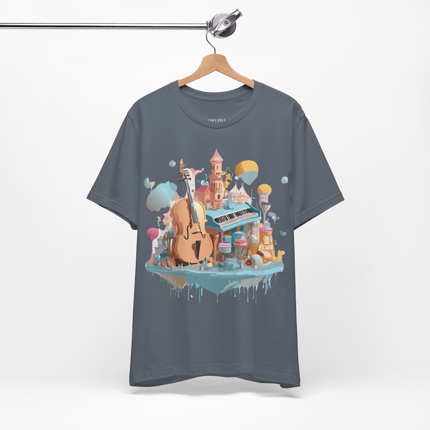 Music Graphic Tee Unisex Vintage Art Design By Adelpha Premium Short Sleeve T Shirt