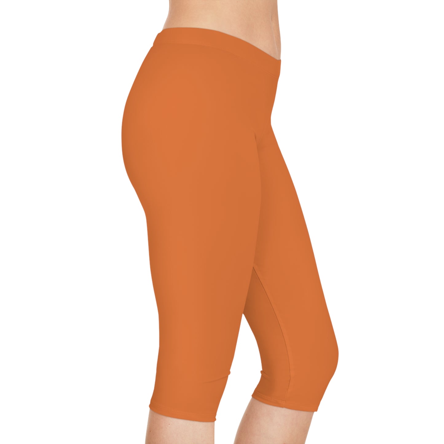 Orange Color Capri Leggings, Orange Capri Leggings 12
