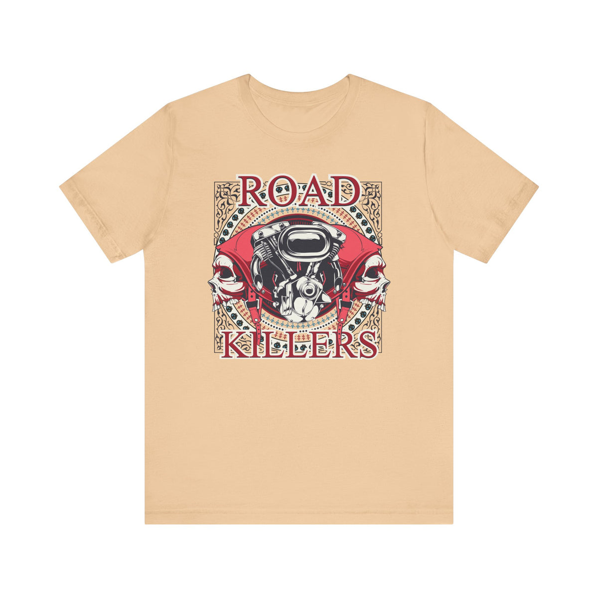 Dark Road Motorcycle Helmet Skull Tee Biker graphic Unisex Cotton t-shirt G-1