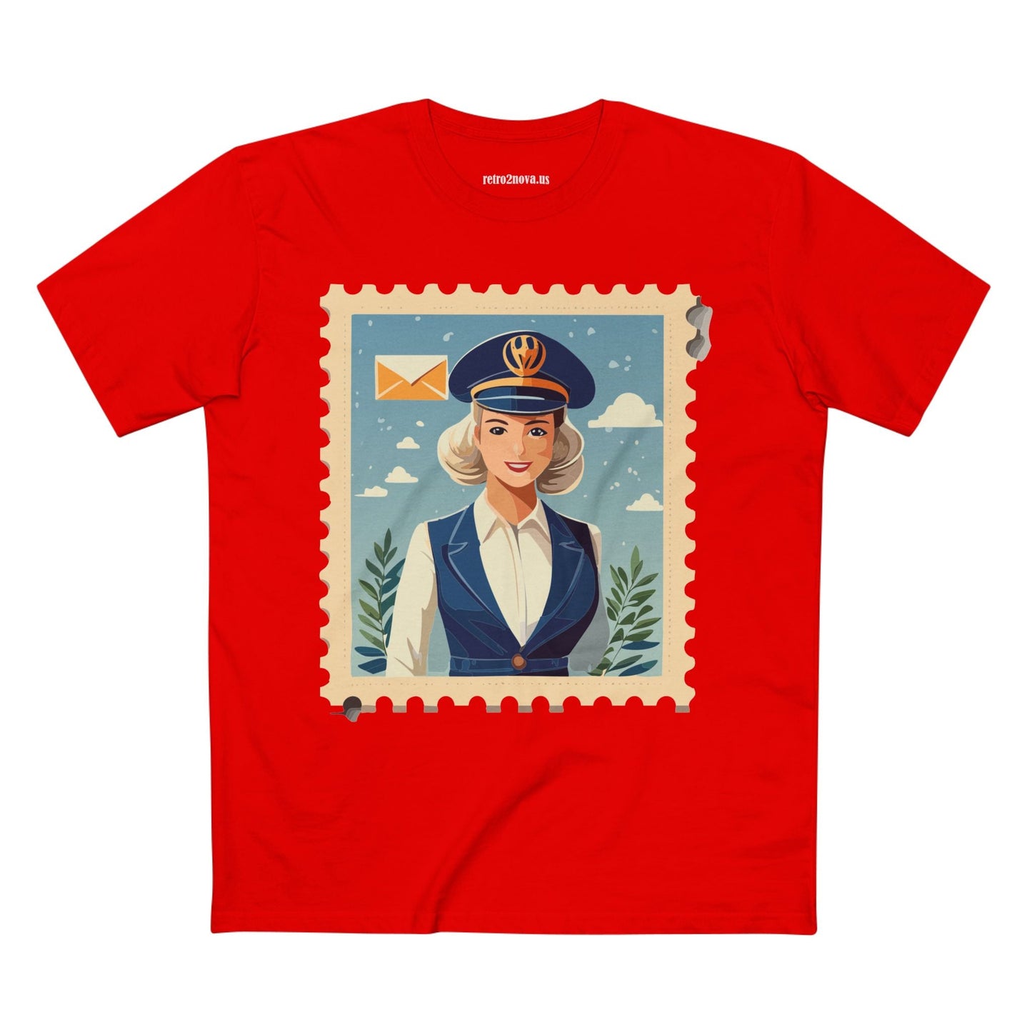 Stamp Shirt Postage Stamp Tee Unisex Premium Cotton Original Art Design Retro2Nova