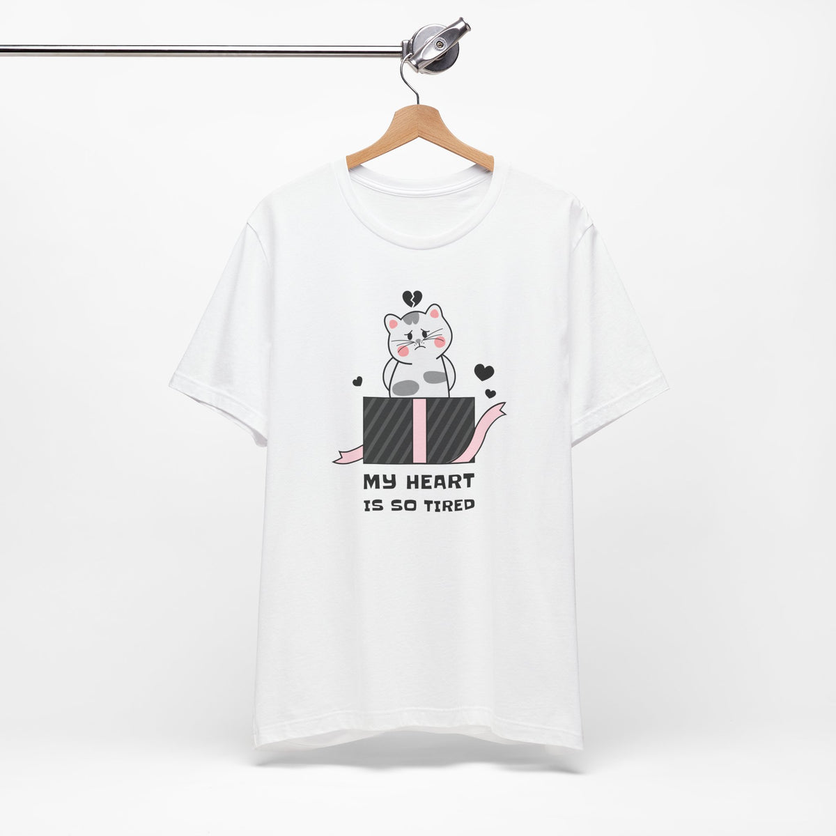 Cat Heart  Love Graphic Tee Shirt - Bella+Canvas Unisex 100 Cotton