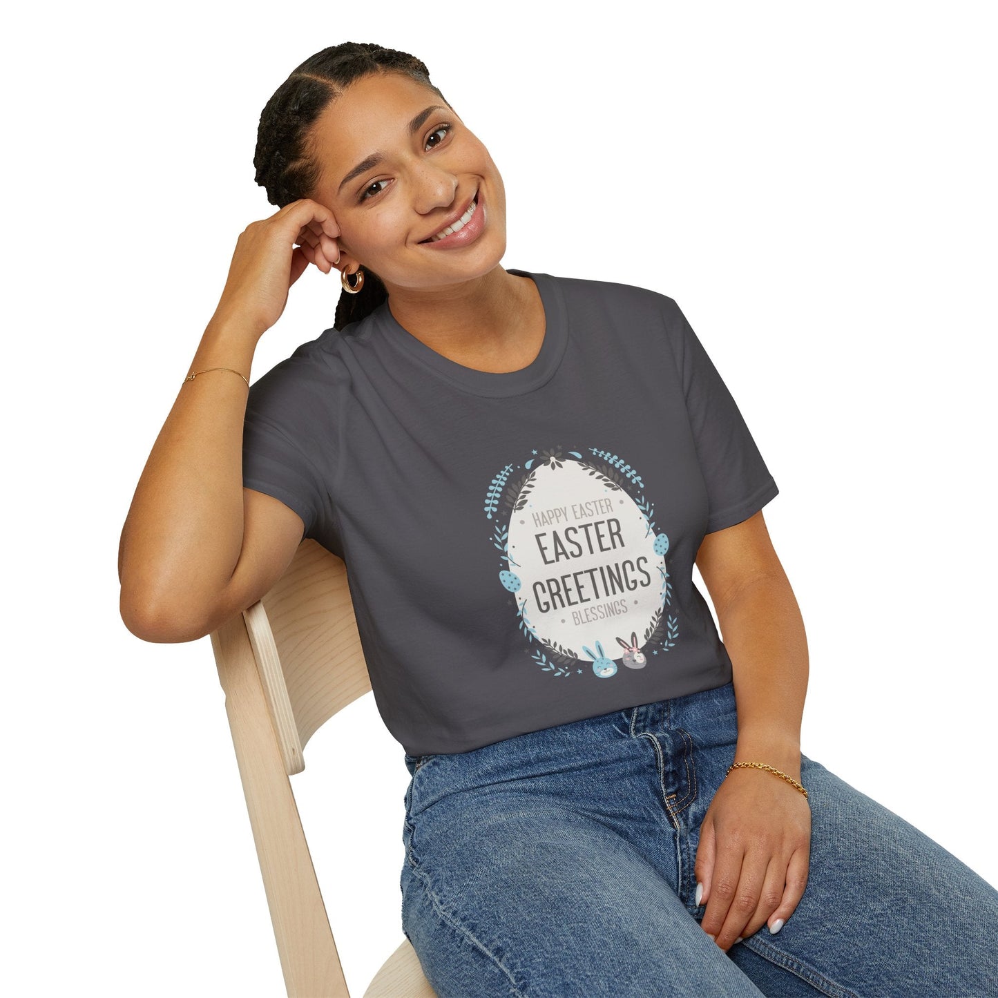 Gildan Easter Unisex Softstyle 64000 T Shirt With Easter Print Design Short Sleeve Tee Edition