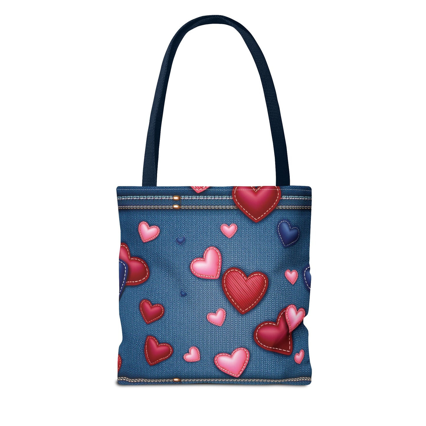 Love Day Graphic Design Denim Fabric Imitation Print Unisex Canvas Bag POLY 3 Sizes Tote Bag 201-29