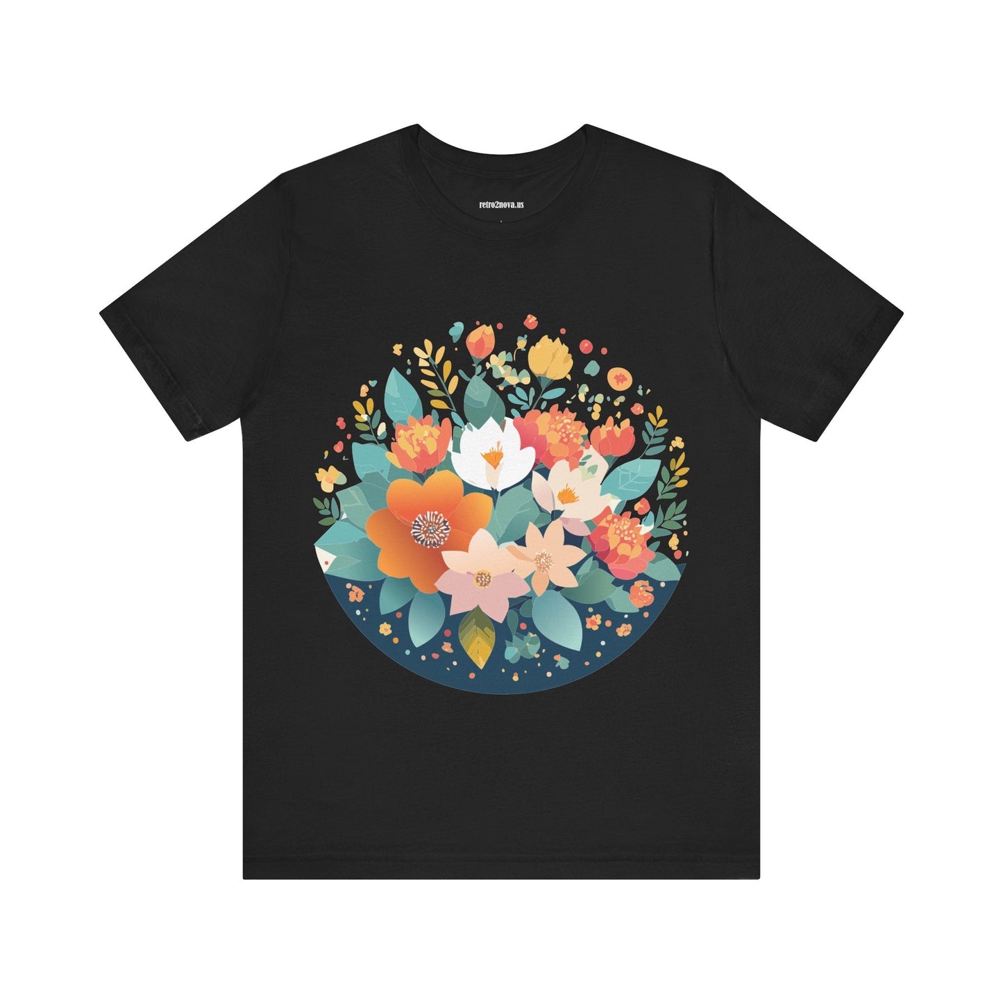 Floral Flowers Shirt Unisex Lightweight Breathable Jersey Tee Floral Pattern Short Sleeve