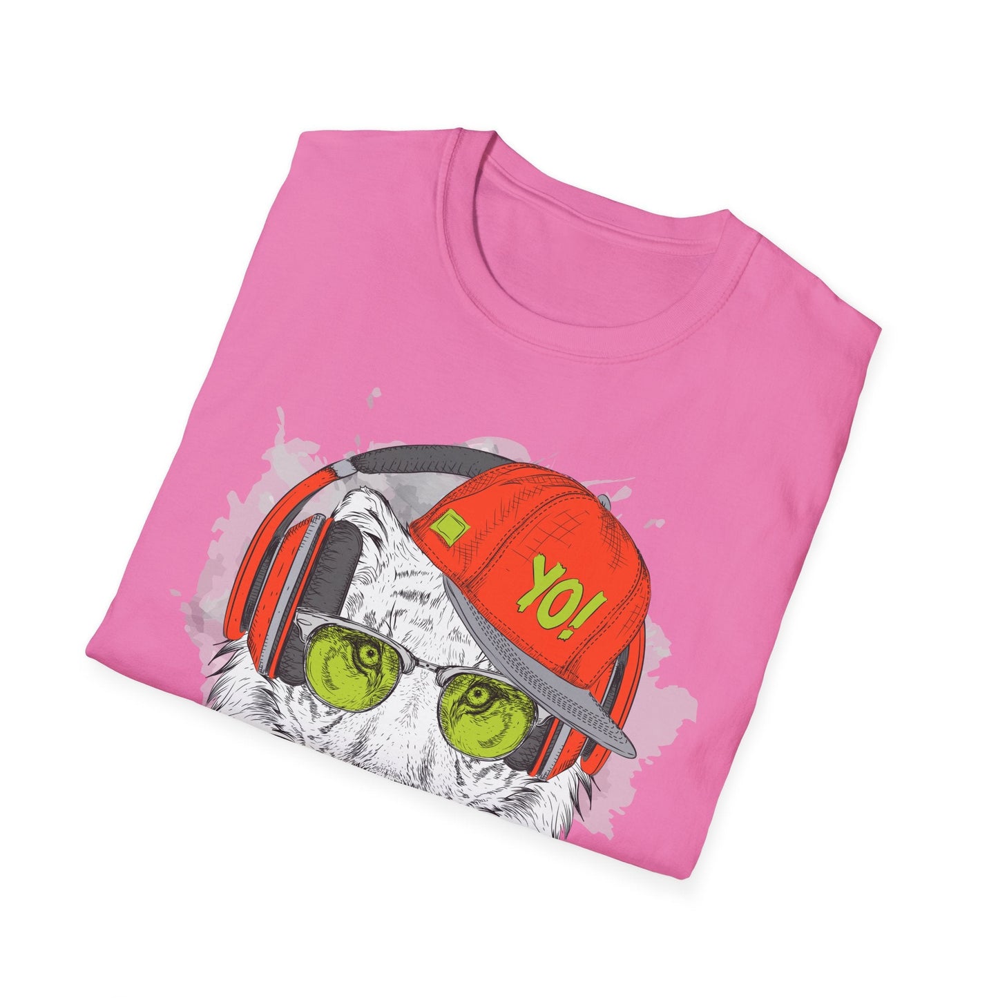 I Love Music Animals Shirt With Headphones Unisex Tee Gildan Softstyle 64000 Premium Comfort