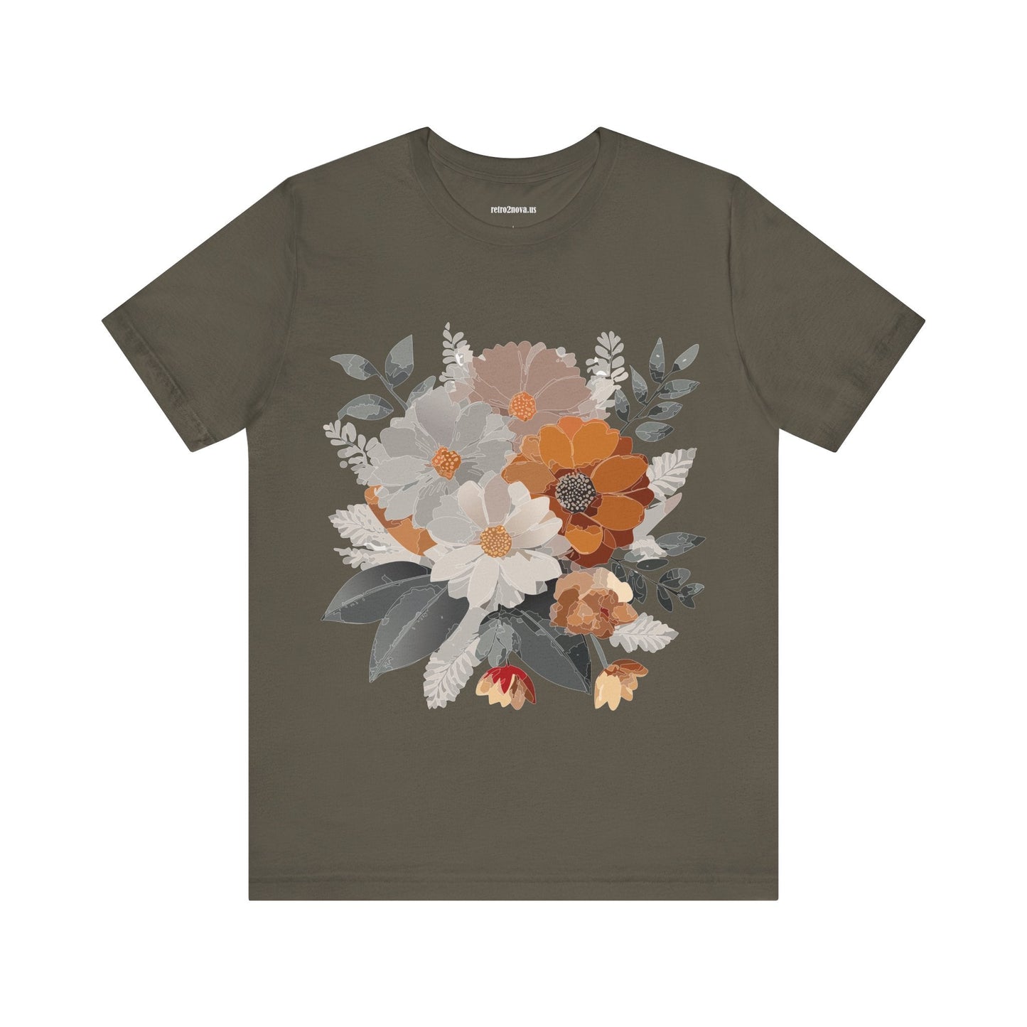 Flowers Shirt Floral Shirt Unisex Tee Lightweight Jersey Short Sleeve Floral Print Free Shipping