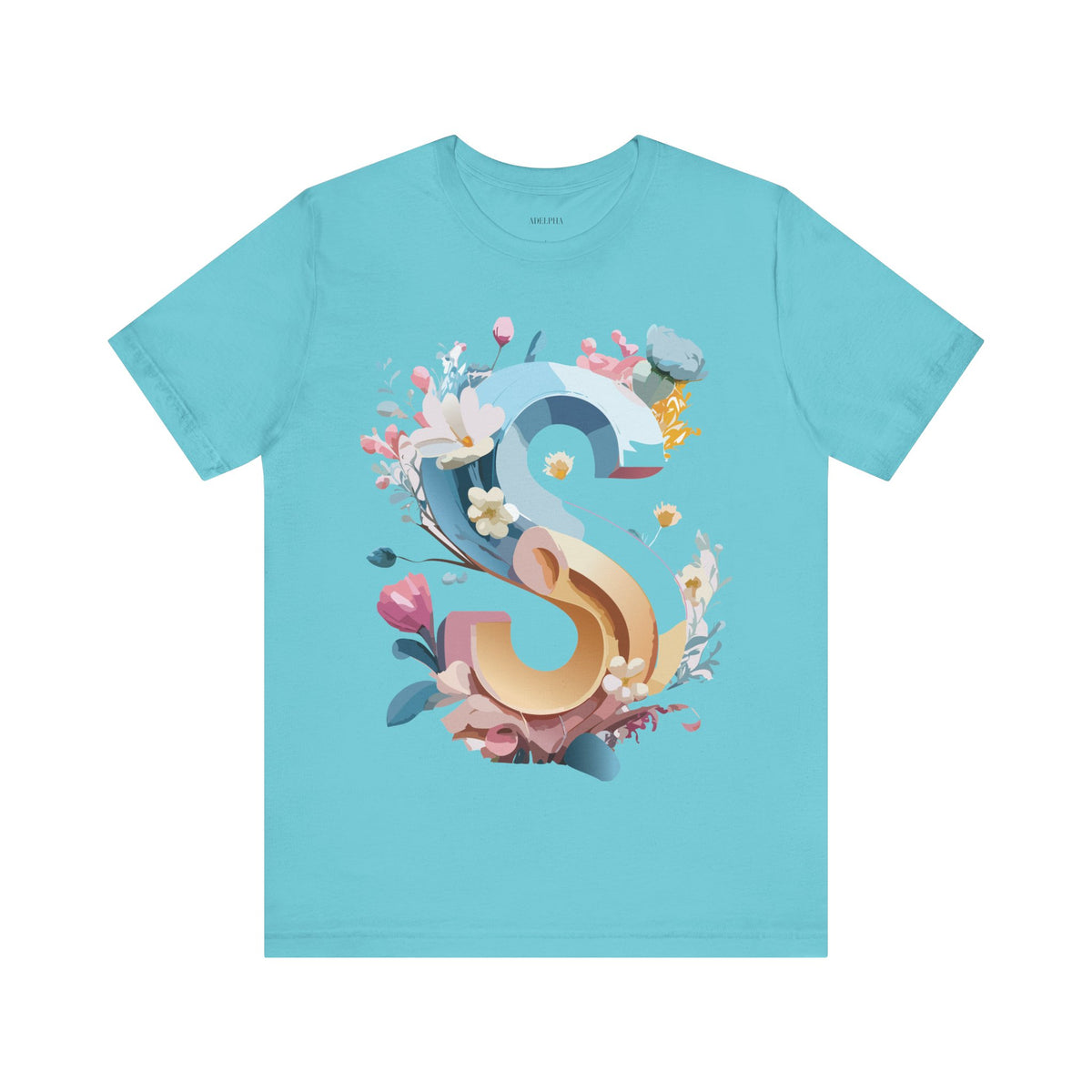 Letter S Graphic Unisex Cotton Bella+Canvas Tee with Art Letter Design