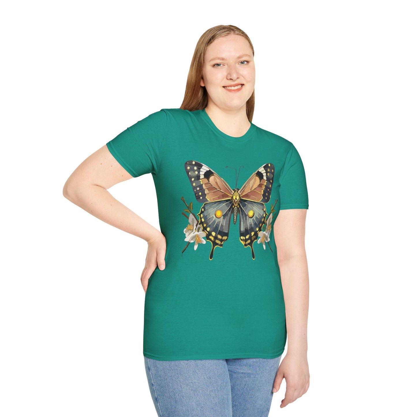 Butterfly Shirt Unisex Gildan Softstyle T Shirt Monarch Butterfly Tee 100 Percent Ring Spun Cotton